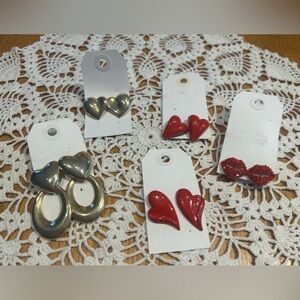 Lot of Rad 80’s/90’s vintage valentines earrings